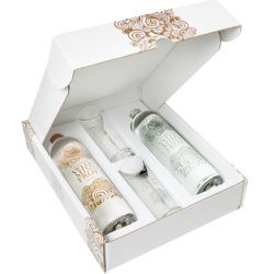 Coffret Prestige Dégustation - Eau Minérale Naturelle et Pétillante bouteilles en Verre & 2 Verres Collectors Velleminfroy